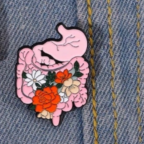 Floral GI Anatomy Enamel Pin Doctor Surgeon Nurses Gift Artsy Anatomical Brooch - Picture 2 of 7